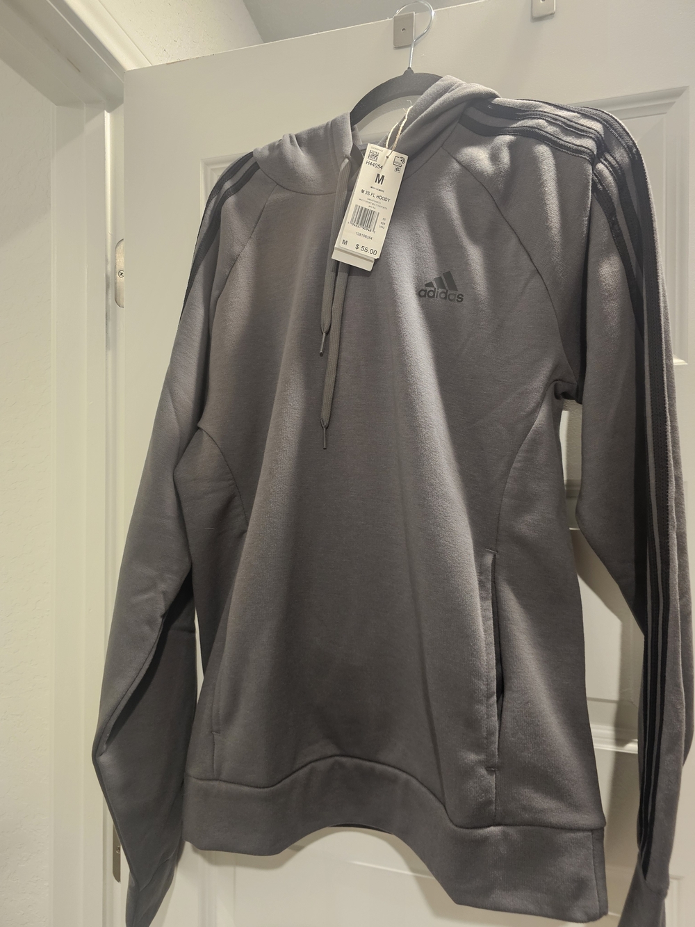 Adidas Men's Gray Hoodie Sweater - Medium